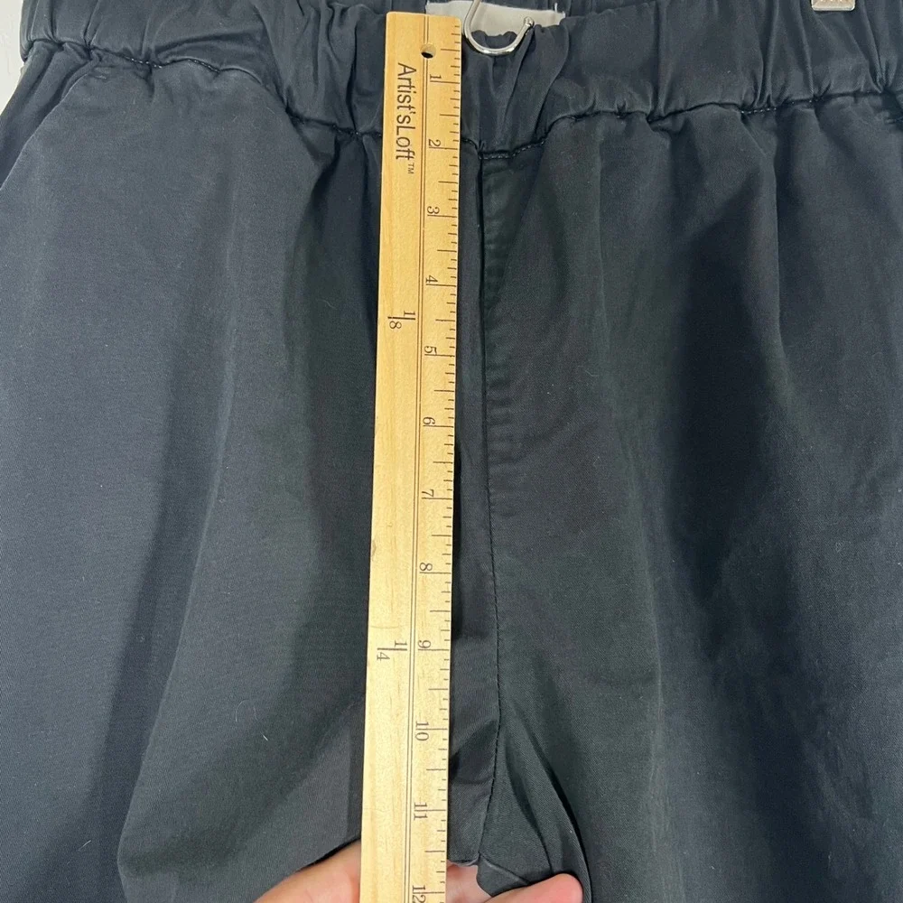 Everlane Womens Black Wide Leg Elastic Waist Cropped Pull On Pants Size L